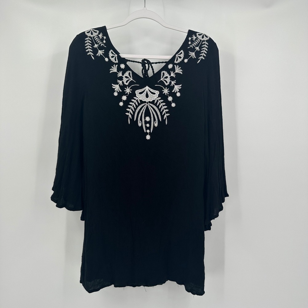 Womens Boho Embroidered Peasant Top Size‎ S Cottagecore Festival Flowy Artsy